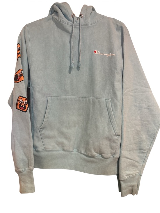 Champion Other - Champion Light Blue Pullover Hoodie with Sleeve Graphics. Size S